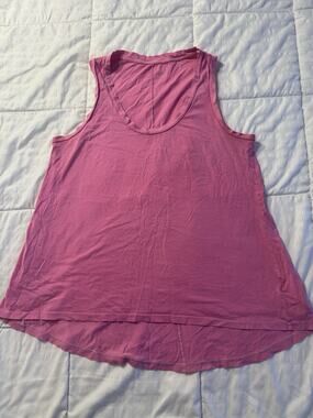 Gap Pink Scoop Neck Tank Top High Low 100% Cotton Vintage Wash Tee Small